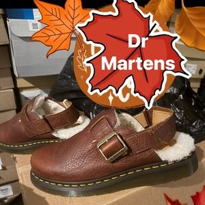 New Dr. Martens Jorge II Faux Fur Lined Slingback Mules